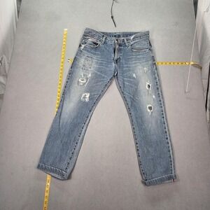 Edwin Jeans Mens Selvedge 505 Light Blue Wash Straight Fits 33x27